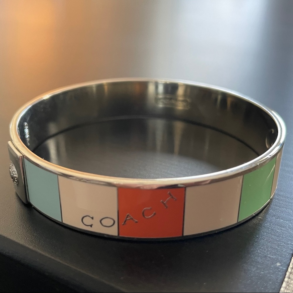 Coach multicolored silver bracelet